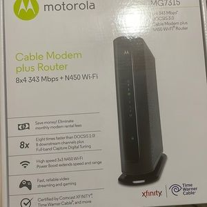 Motorola modem and router